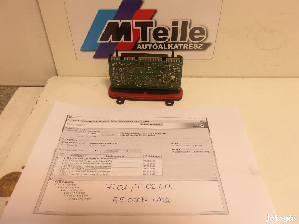 [GYÁRI BONTOTT] BMW - XENON VEZÉRLŐ F01/F02LCI 7440876